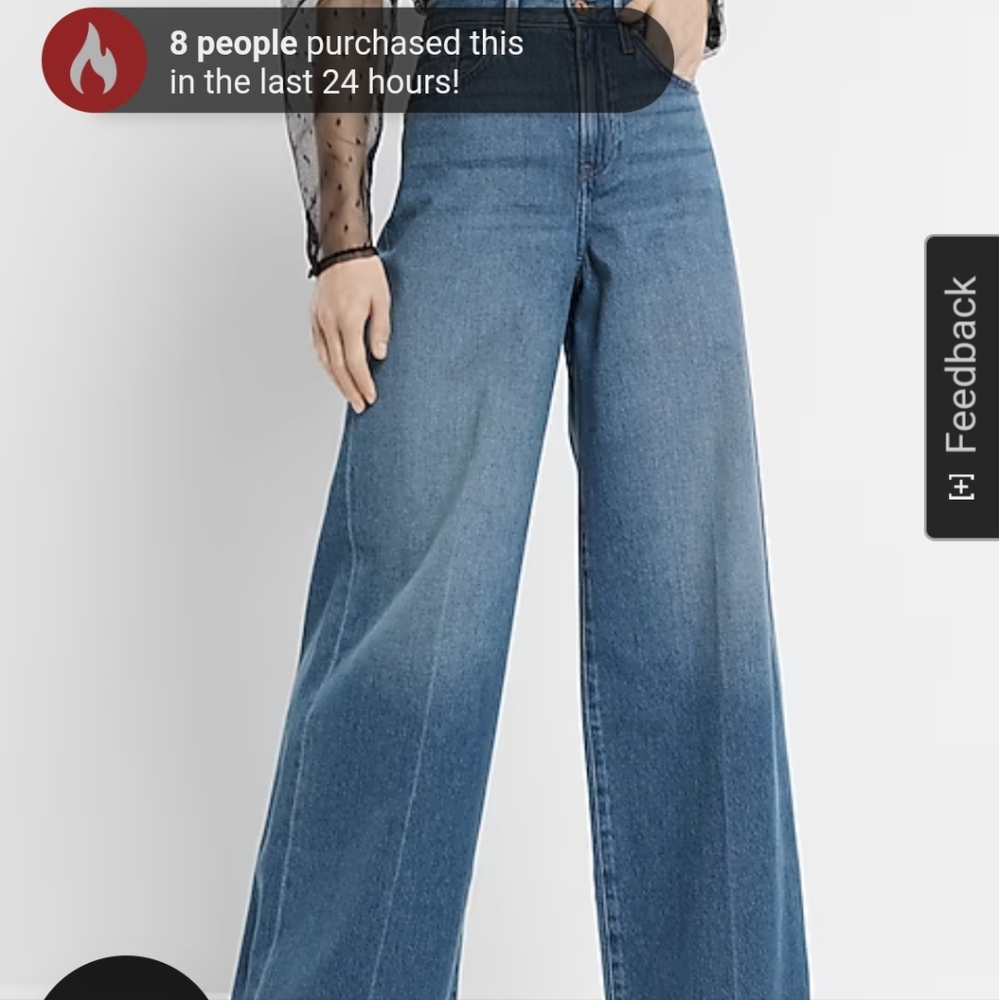 Express wide leg, high rise jeans